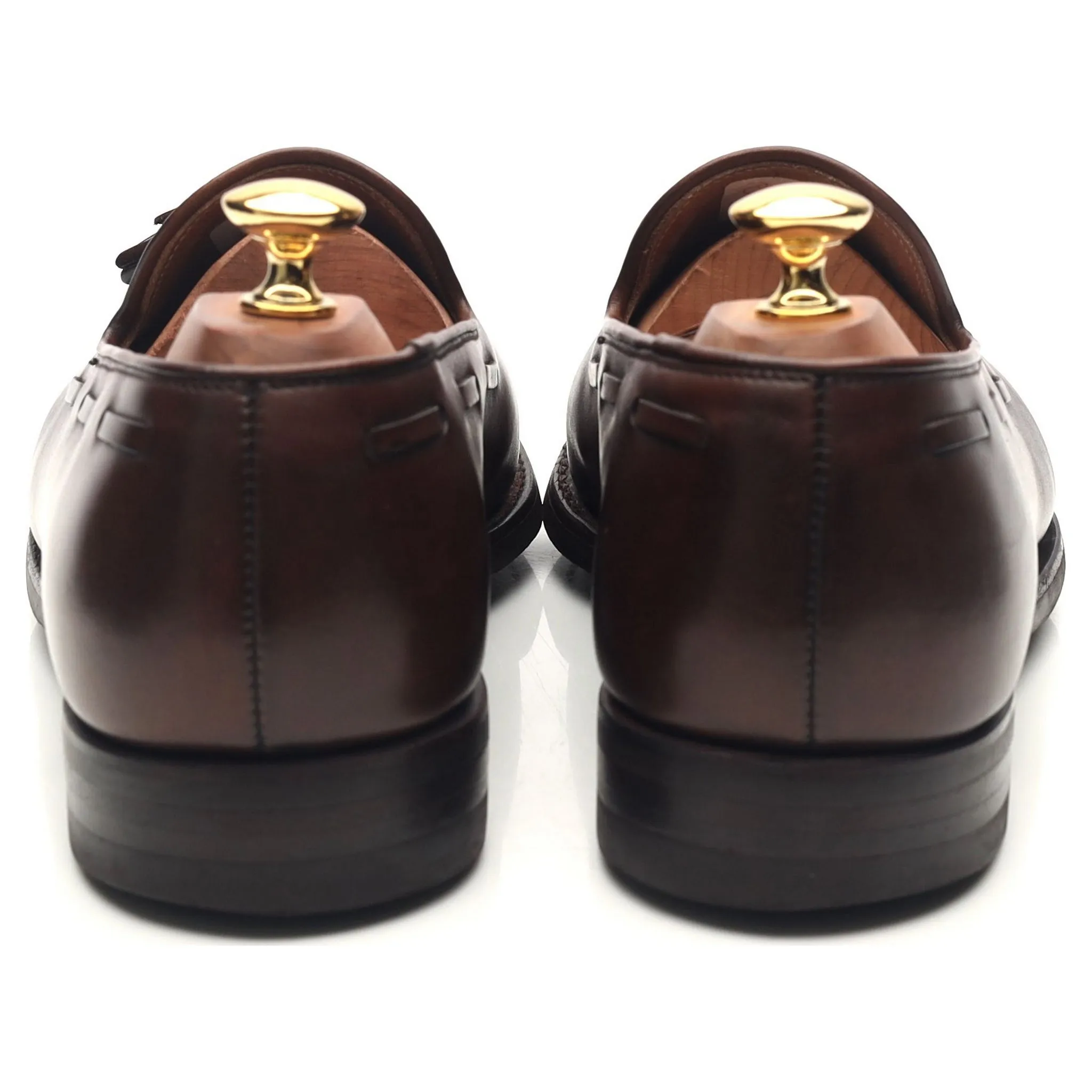 'Cavendish 2' Dark Brown Leather Tassel Loafers UK 9 E