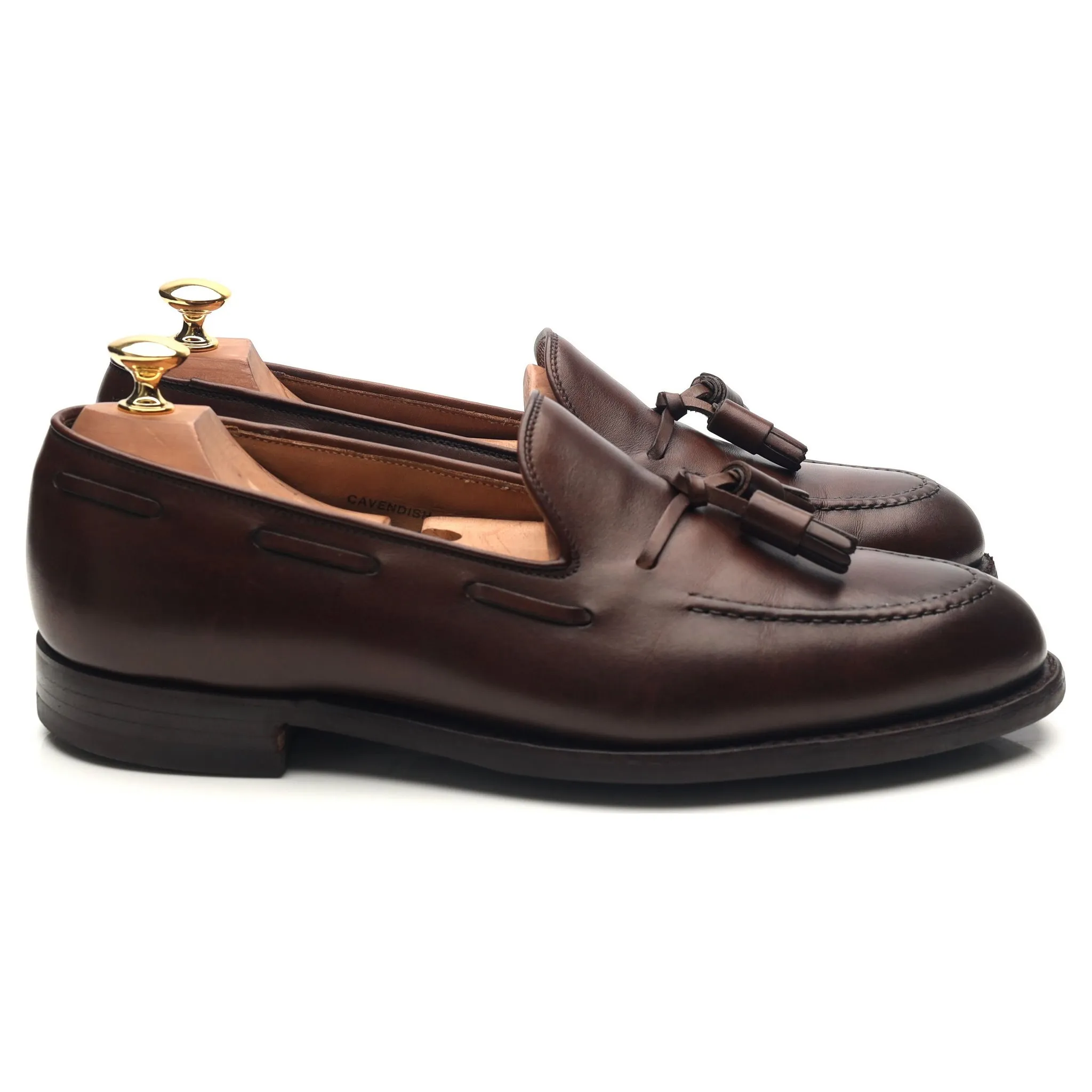 'Cavendish 2' Dark Brown Leather Tassel Loafers UK 9 E