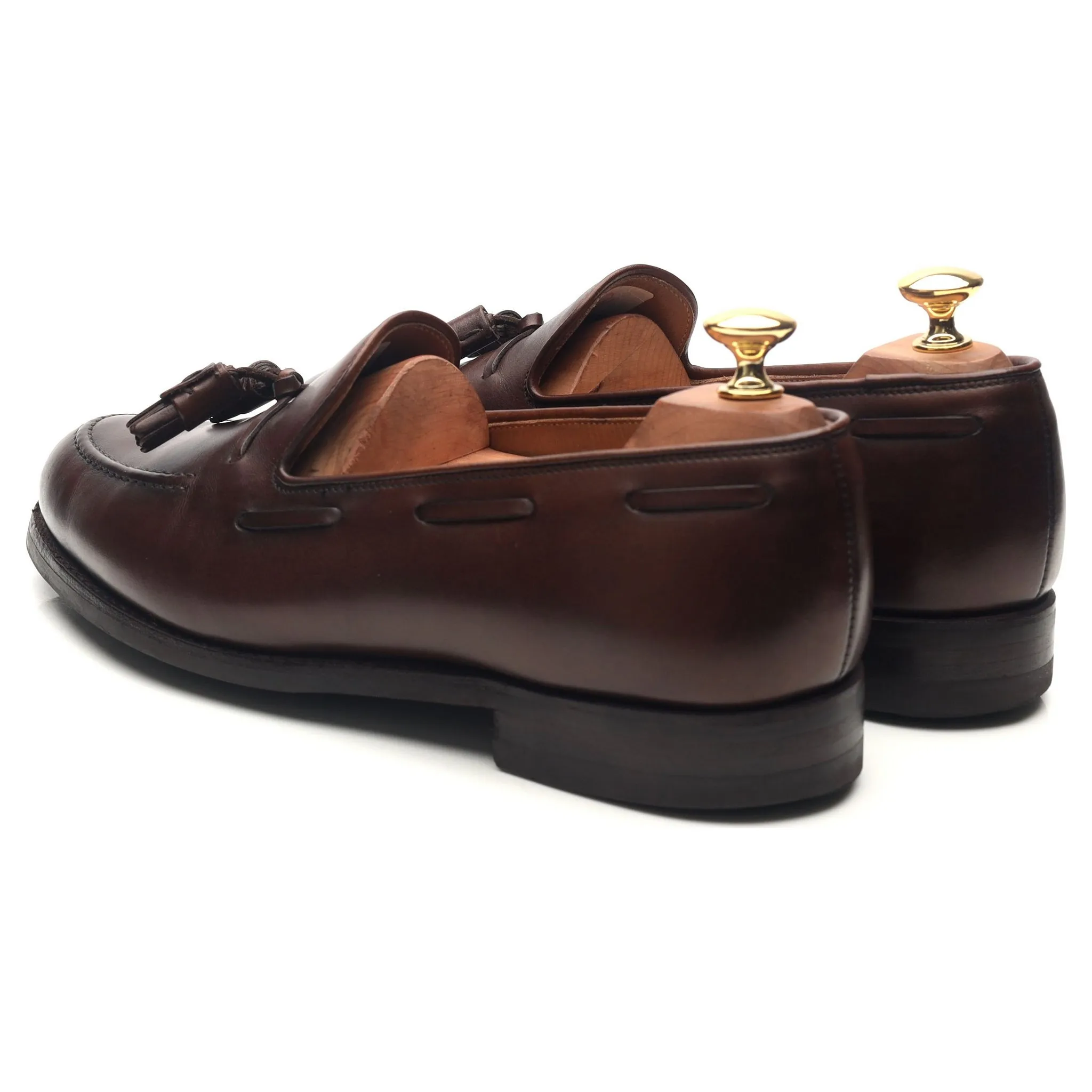 'Cavendish 2' Dark Brown Leather Tassel Loafers UK 9 E