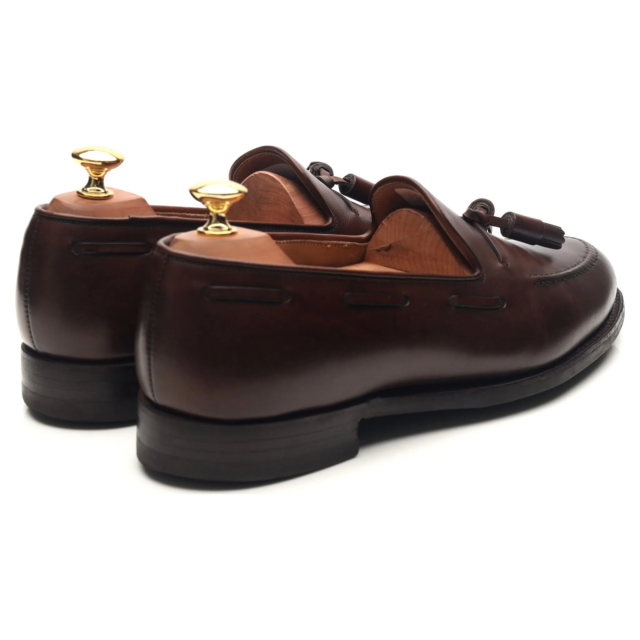 'Cavendish 2' Dark Brown Leather Tassel Loafers UK 9 E