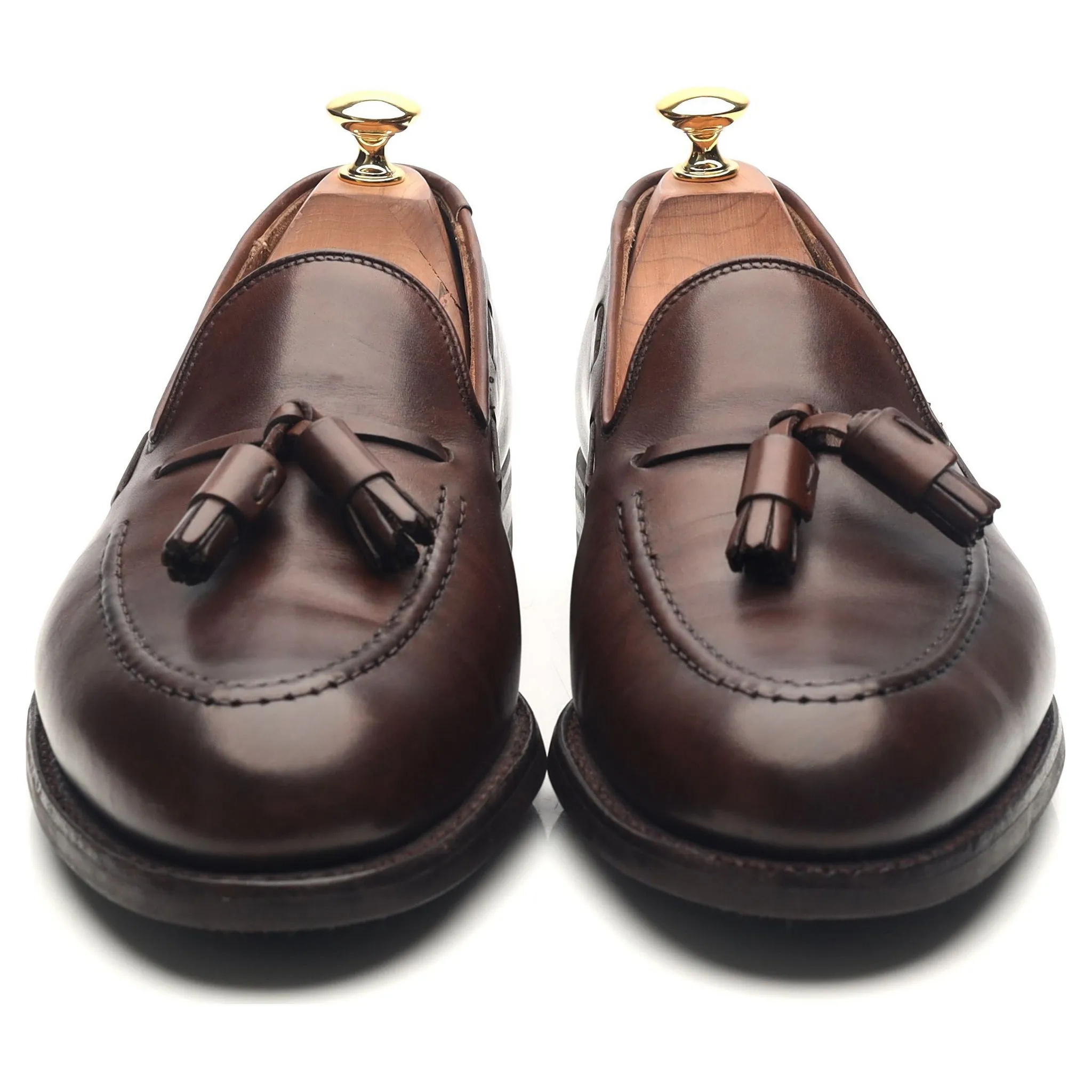 'Cavendish 2' Dark Brown Leather Tassel Loafers UK 9 E