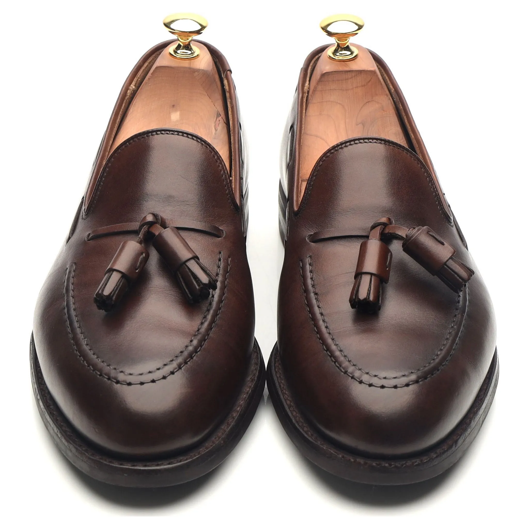 'Cavendish 2' Dark Brown Leather Tassel Loafers UK 9 E