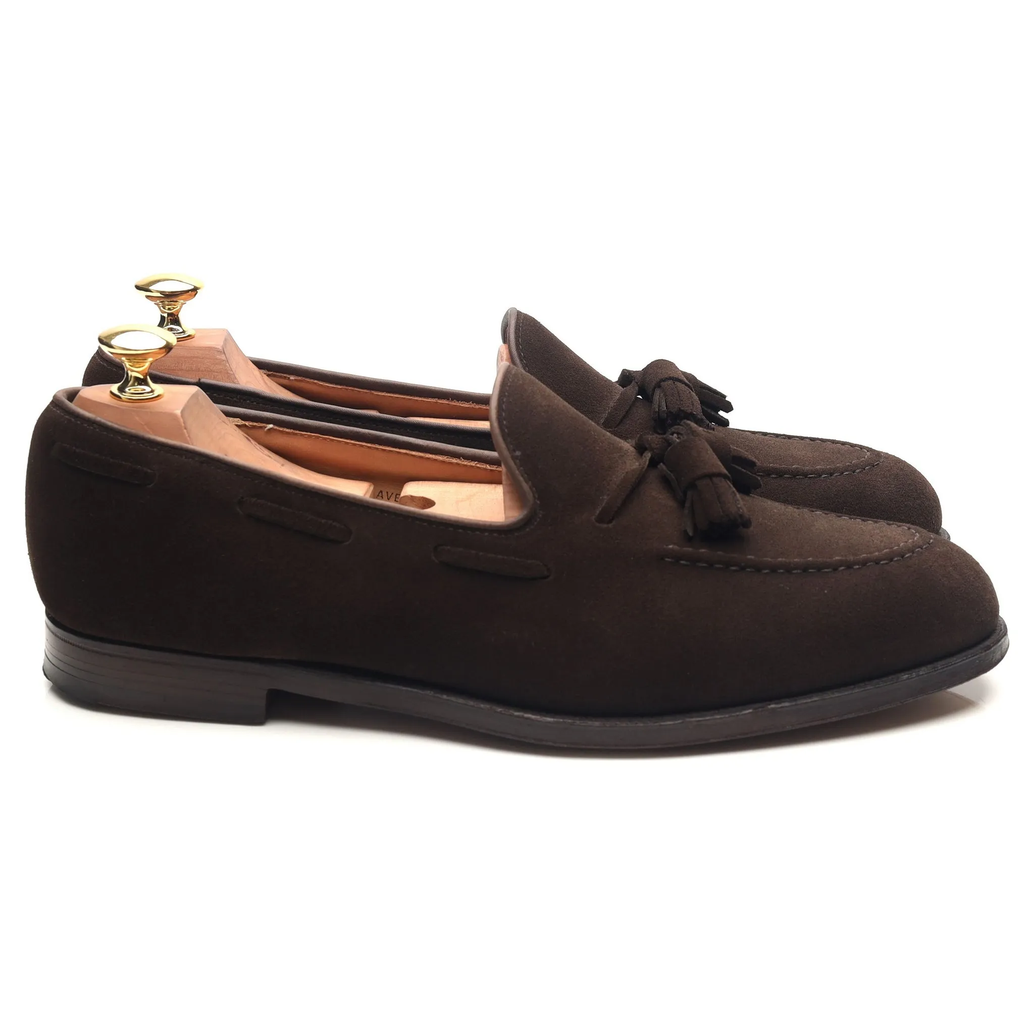 'Cavendish 2' Dark Brown Suede Tassel Loafers UK 9 E