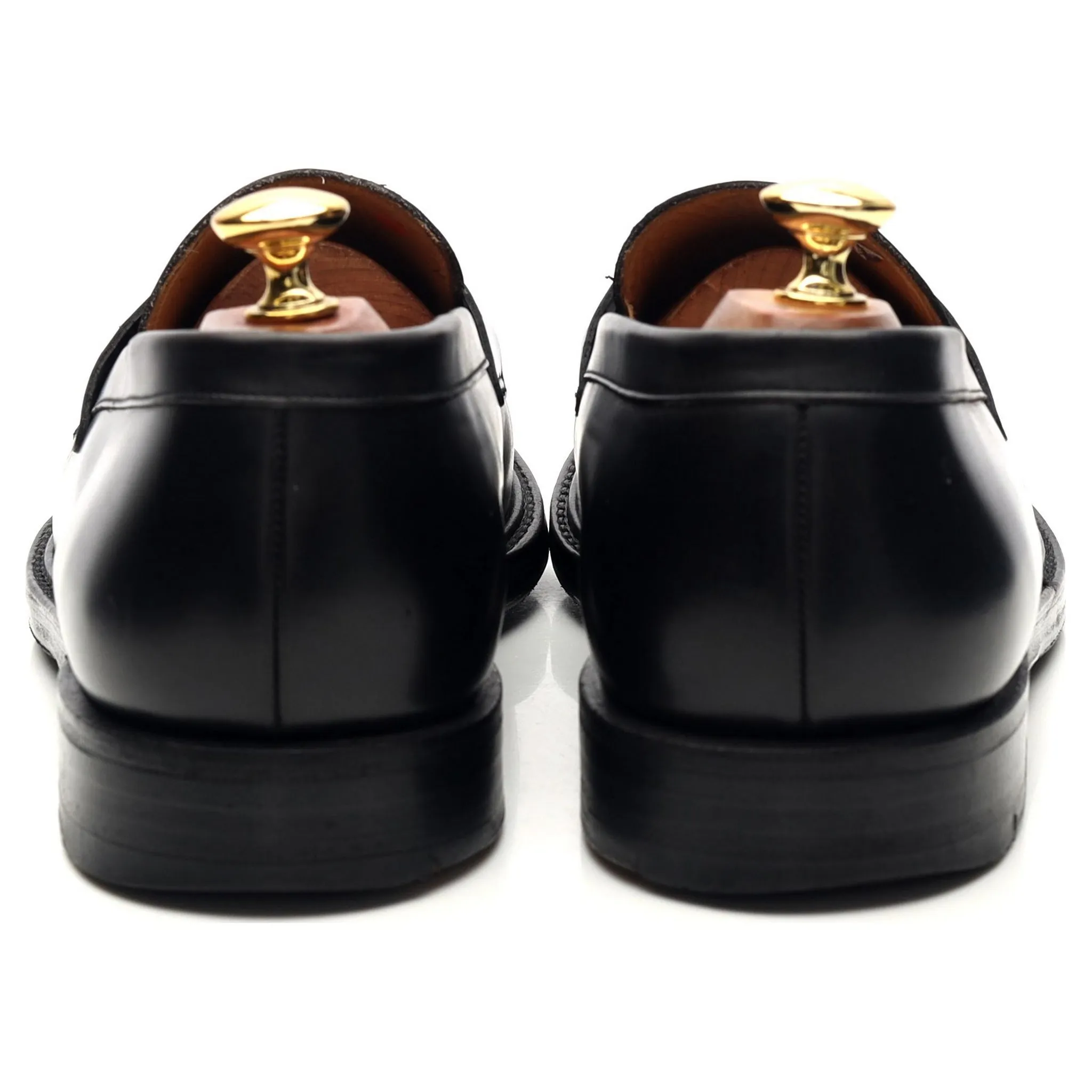 'Cheadle' Black Leather Tassel Loafers UK 9 F