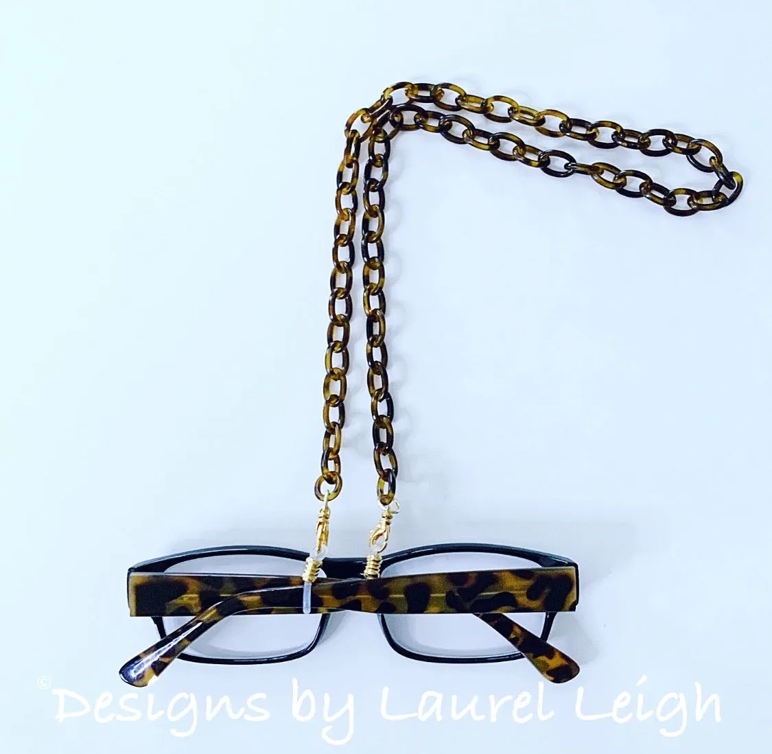 Chinoiserie Bamboo, Tortoise & Leopard Tassel Eyeglass / Sunglass / Mask Holder / Lanyard Chain / Necklace