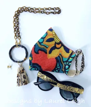 Chinoiserie Bamboo, Tortoise & Leopard Tassel Eyeglass / Sunglass / Mask Holder / Lanyard Chain / Necklace