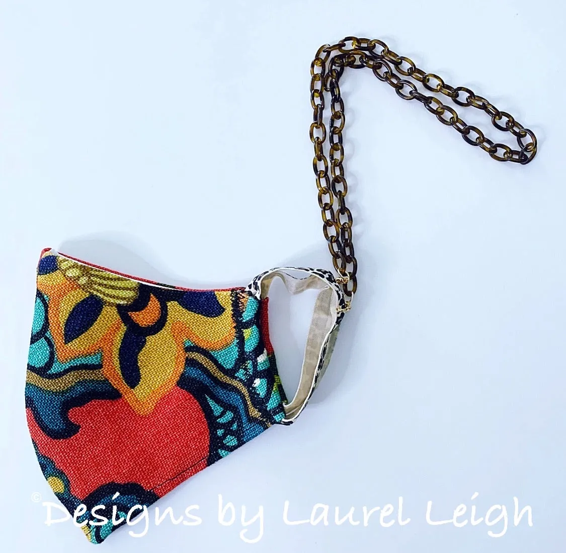 Chinoiserie Bamboo, Tortoise & Leopard Tassel Eyeglass / Sunglass / Mask Holder / Lanyard Chain / Necklace