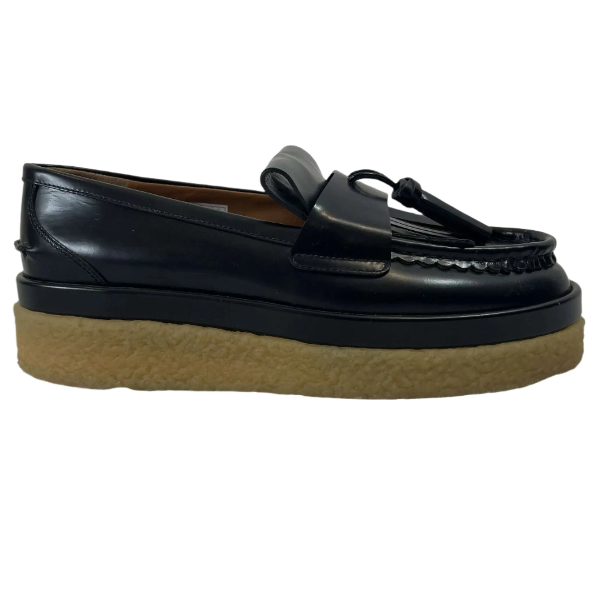 Chloe £780 Black Leather Crepe Sole Jamie Loafers 41