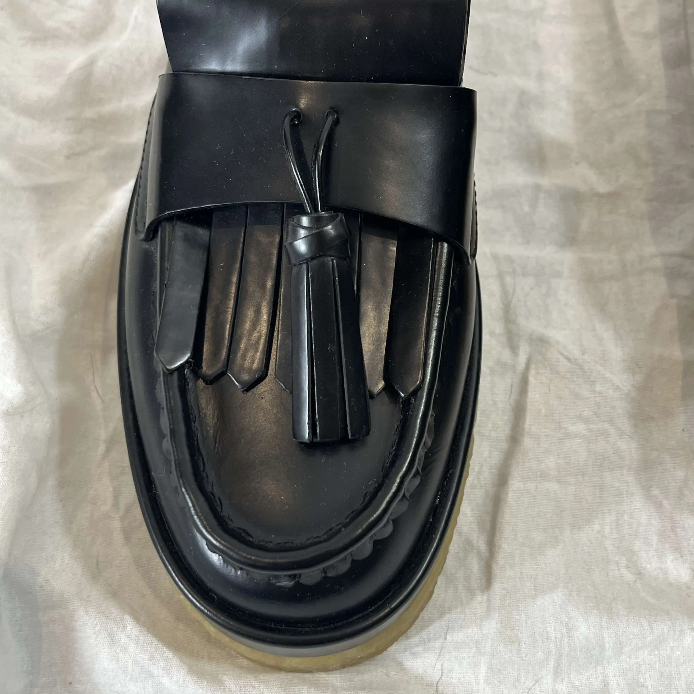 Chloe £780 Black Leather Crepe Sole Jamie Loafers 41