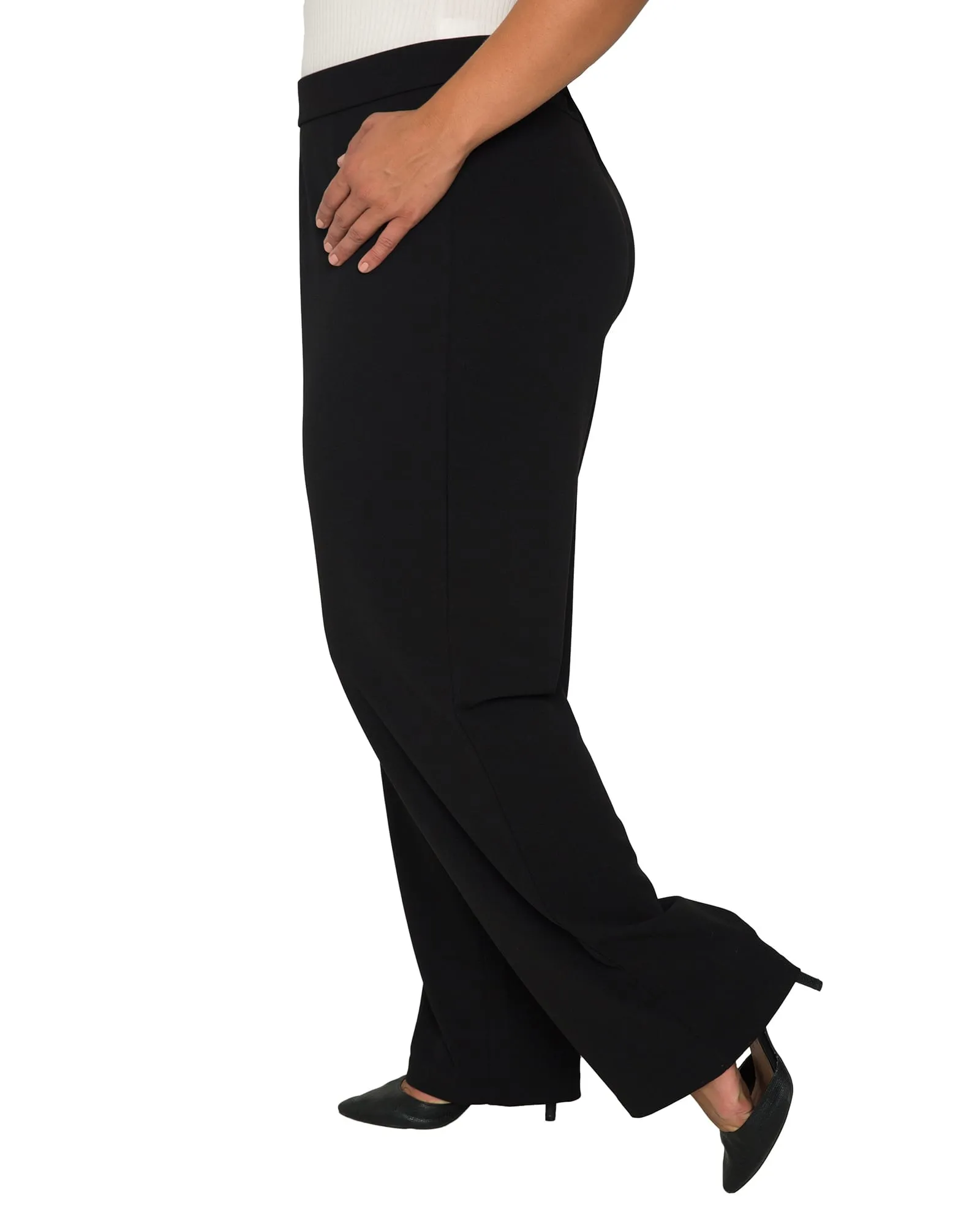 Chloe High Waist Stretch Crepe Pants | Black