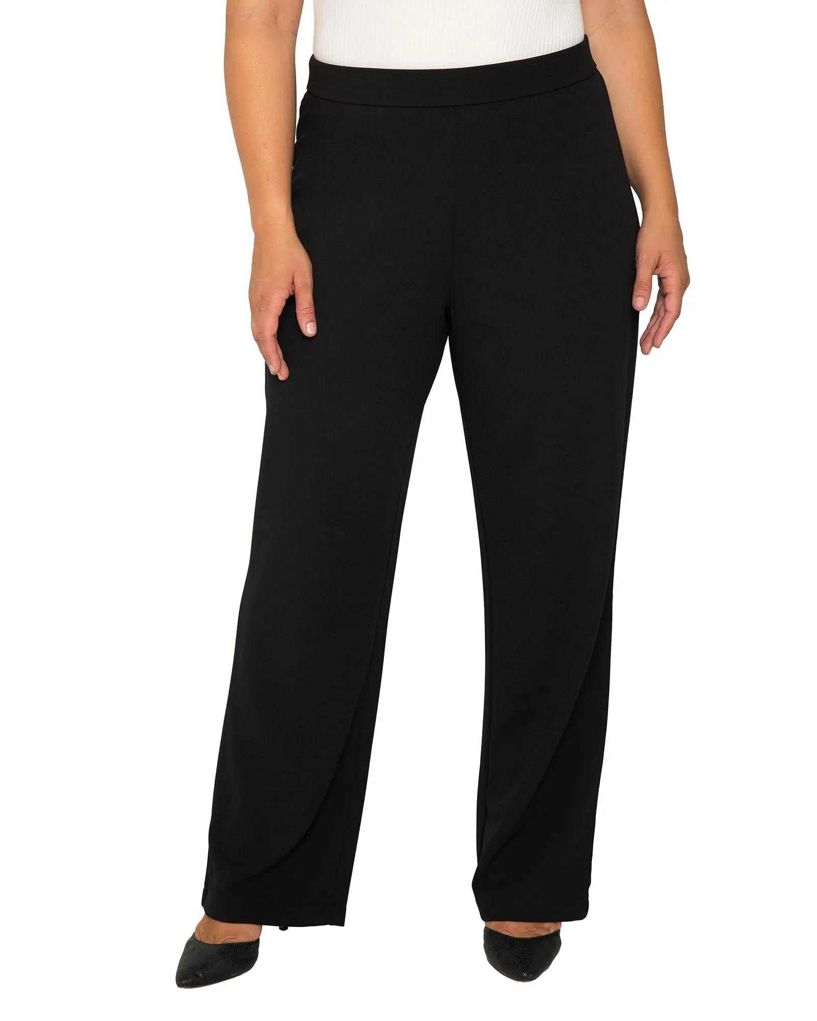 Chloe High Waist Stretch Crepe Pants | Black