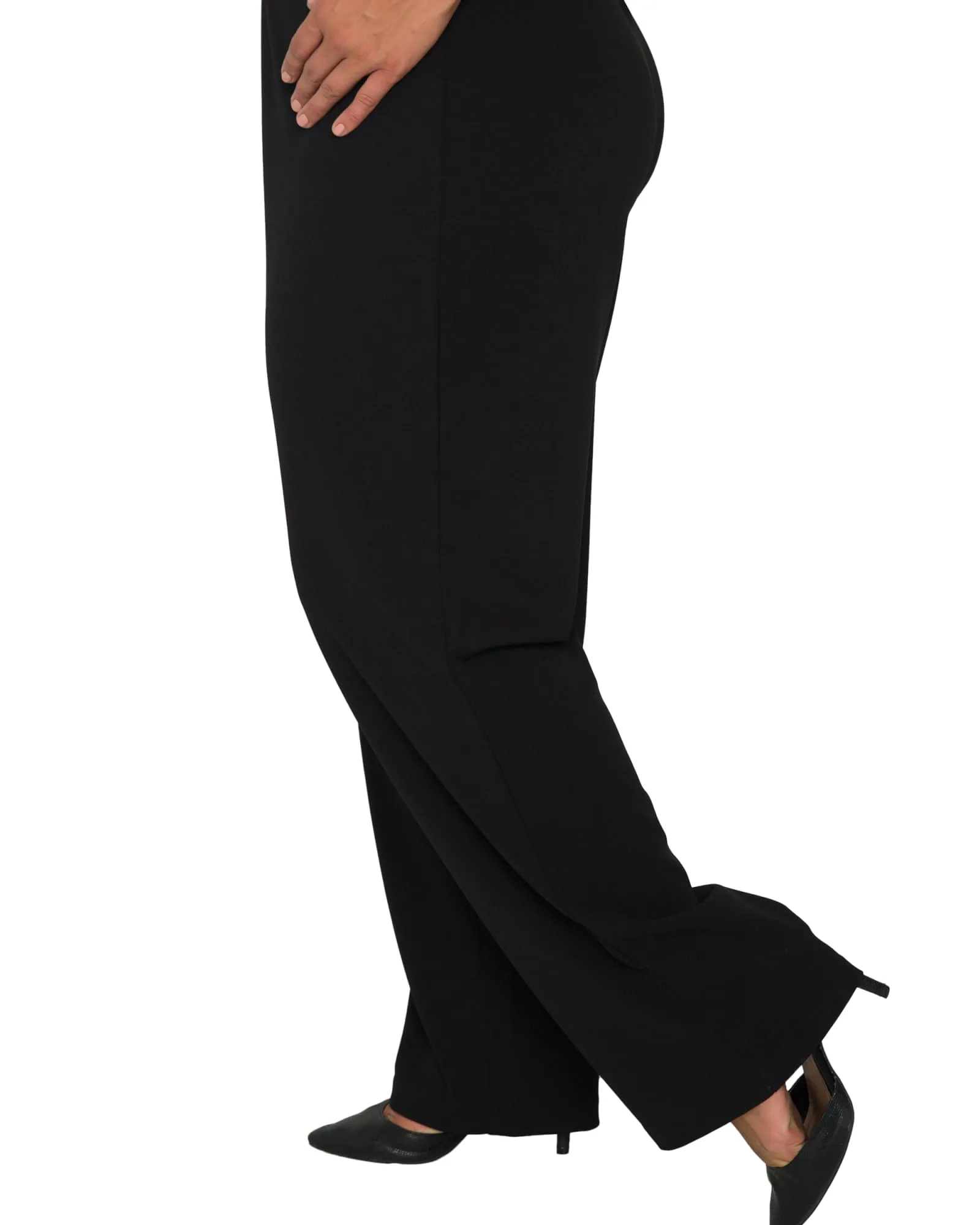 Chloe High Waist Stretch Crepe Pants | Black