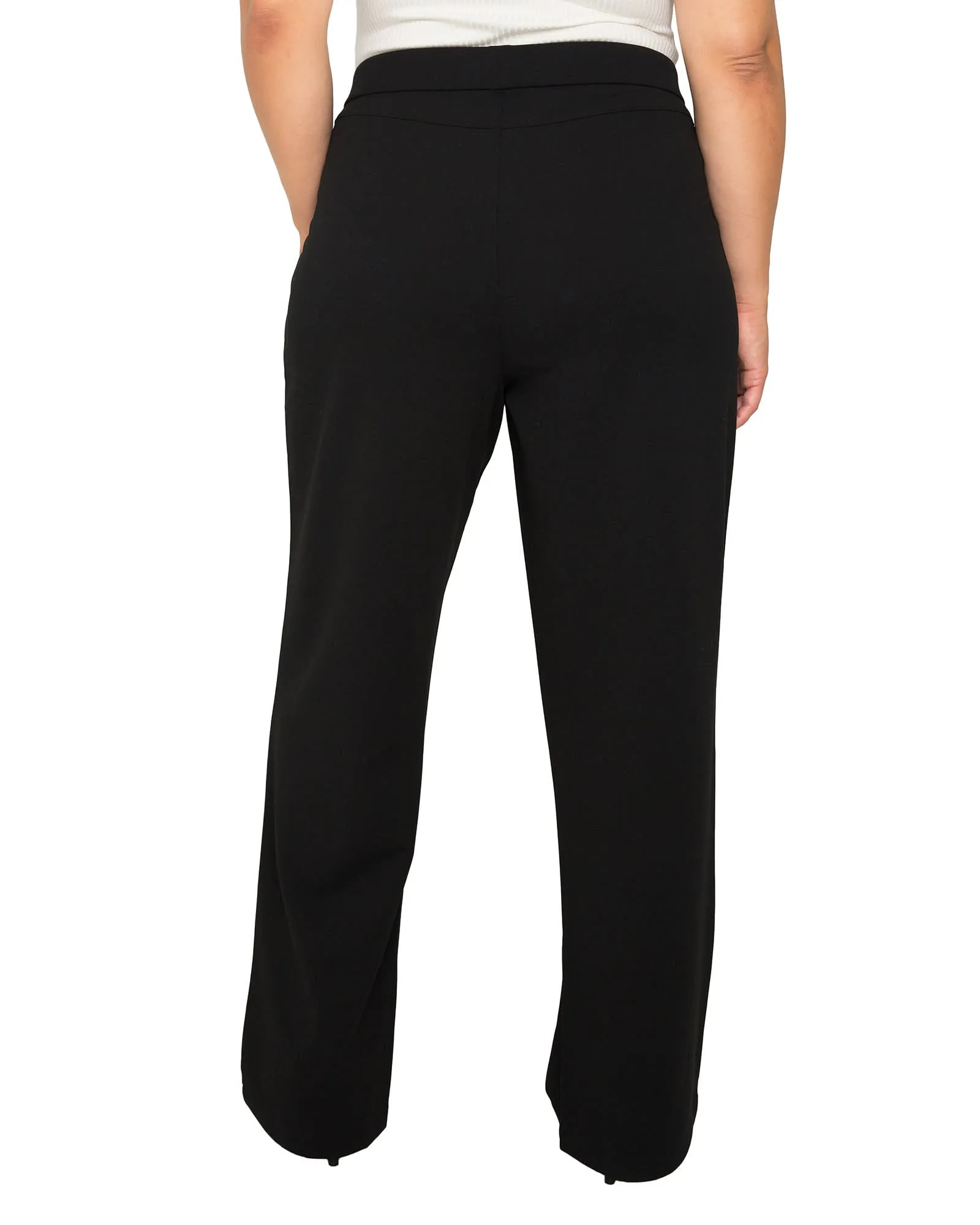 Chloe High Waist Stretch Crepe Pants | Black