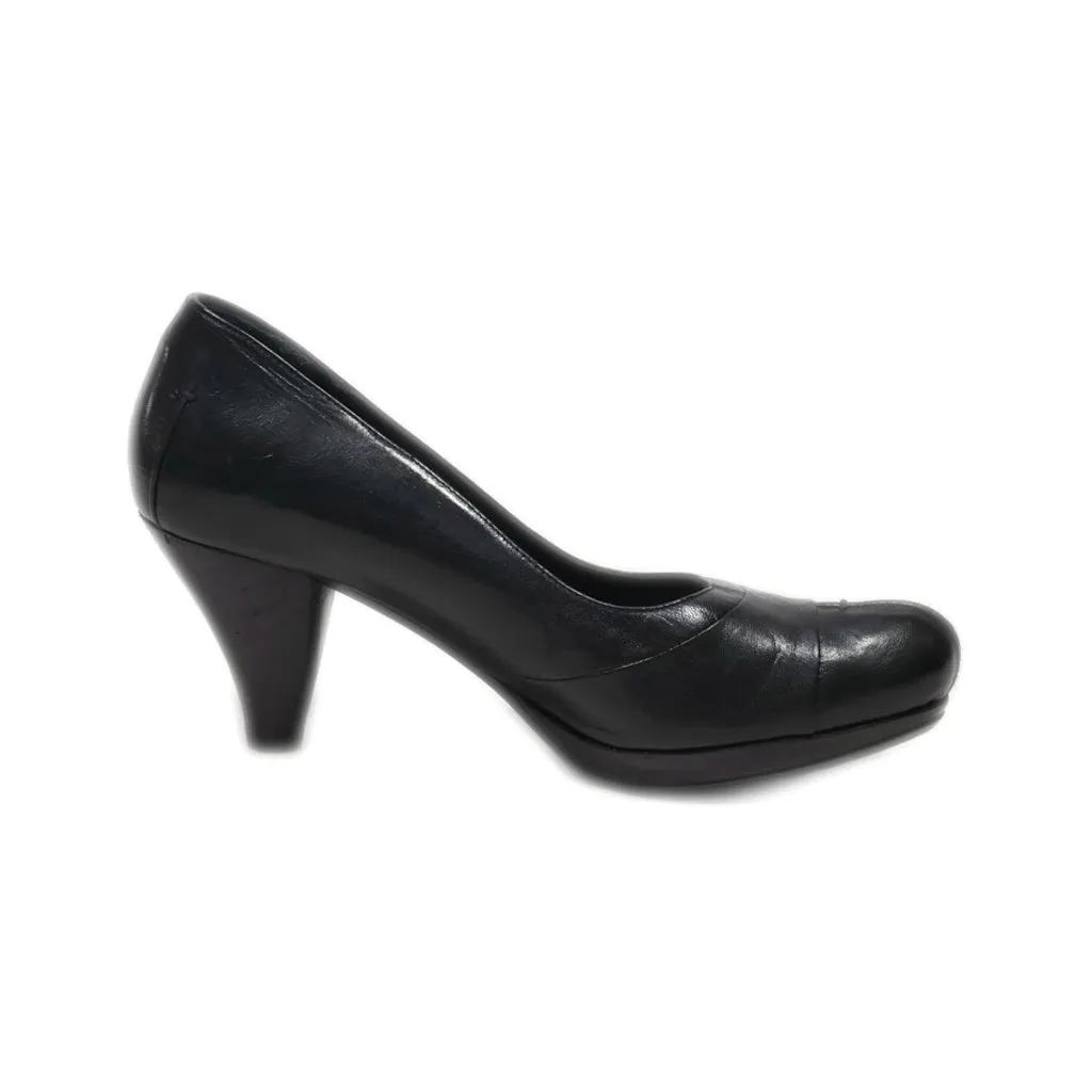 Cinque Kitten Heels Leather Black Colour For Women