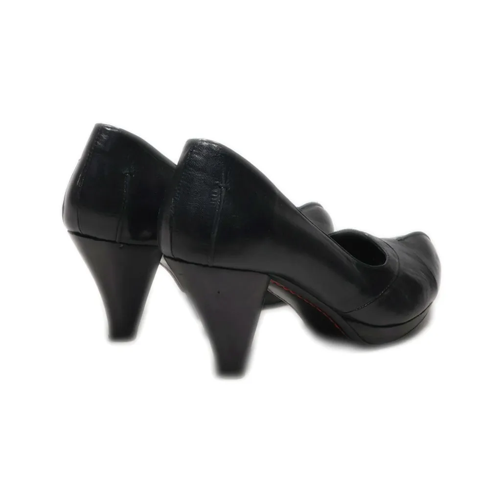 Cinque Kitten Heels Leather Black Colour For Women