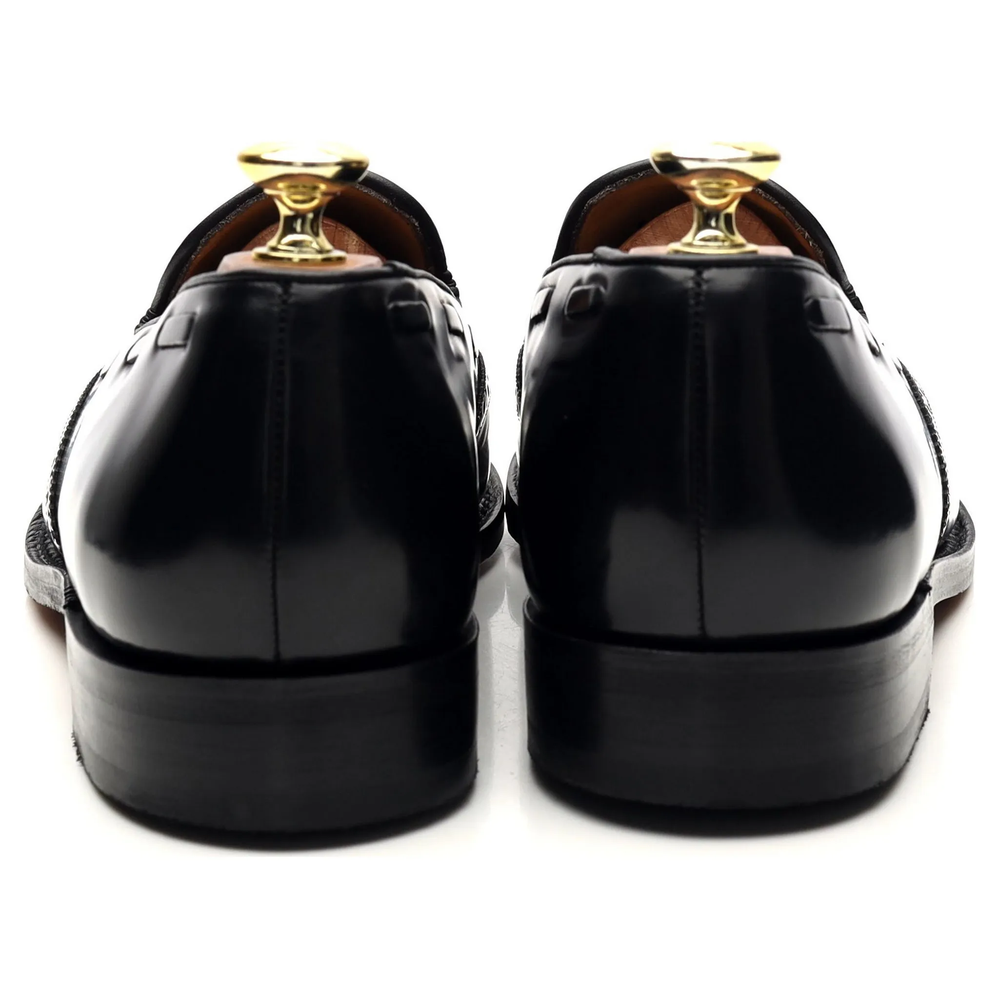 'Clive' Black Leather Tassel Loafers UK 7 F