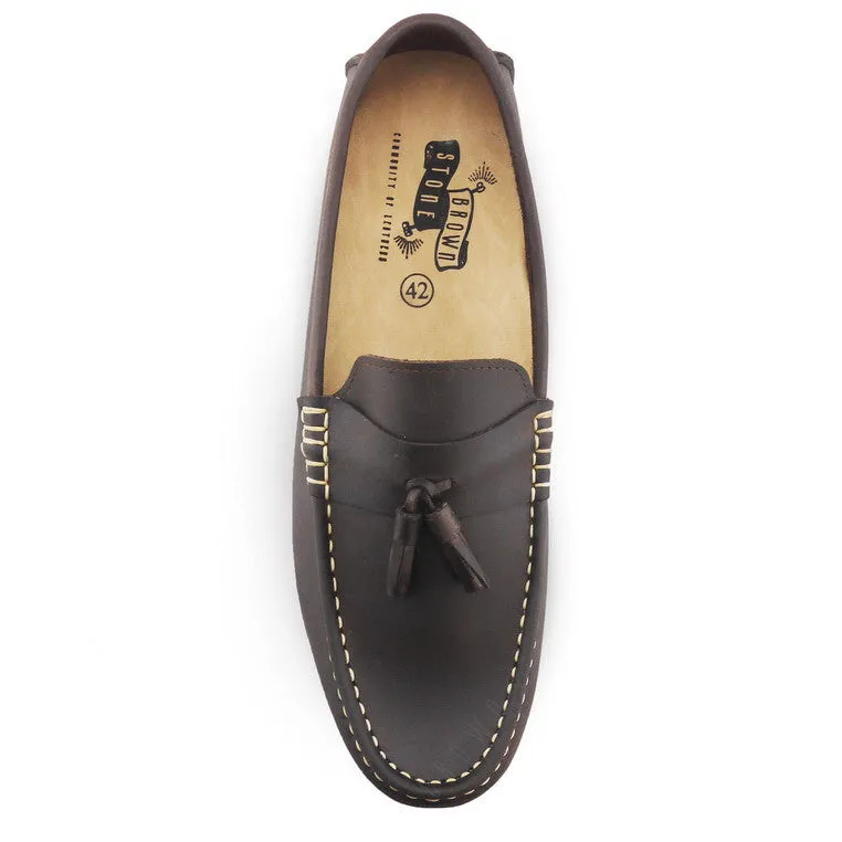 Comfy Tassel Loafer Dark Natural Nubuck