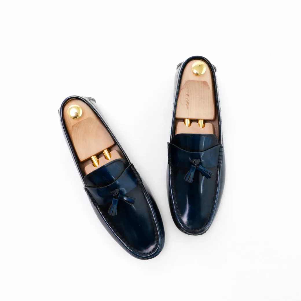 Comfy Tassel Loafer European Brush Off Bezel Blue