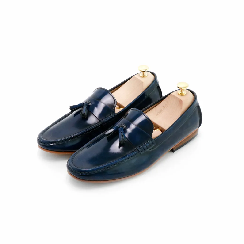 Comfy Tassel Loafer European Brush Off Bezel Blue