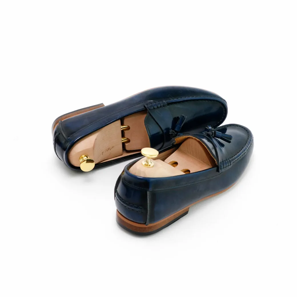 Comfy Tassel Loafer European Brush Off Bezel Blue