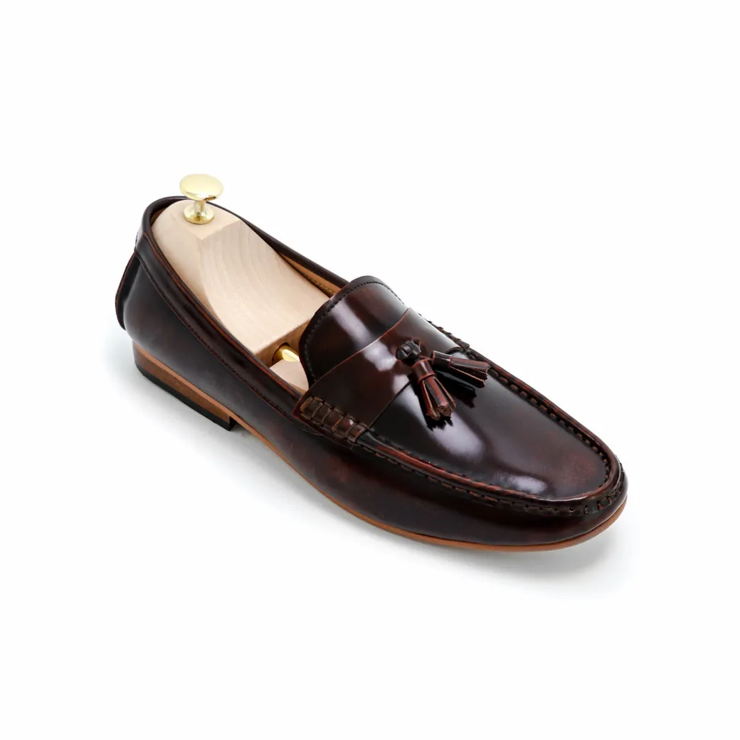 Comfy Tassel Loafer European Brush Off Burgundy