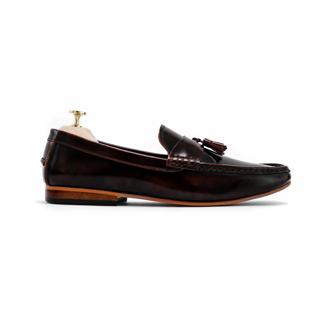 Comfy Tassel Loafer European Brush Off Burgundy