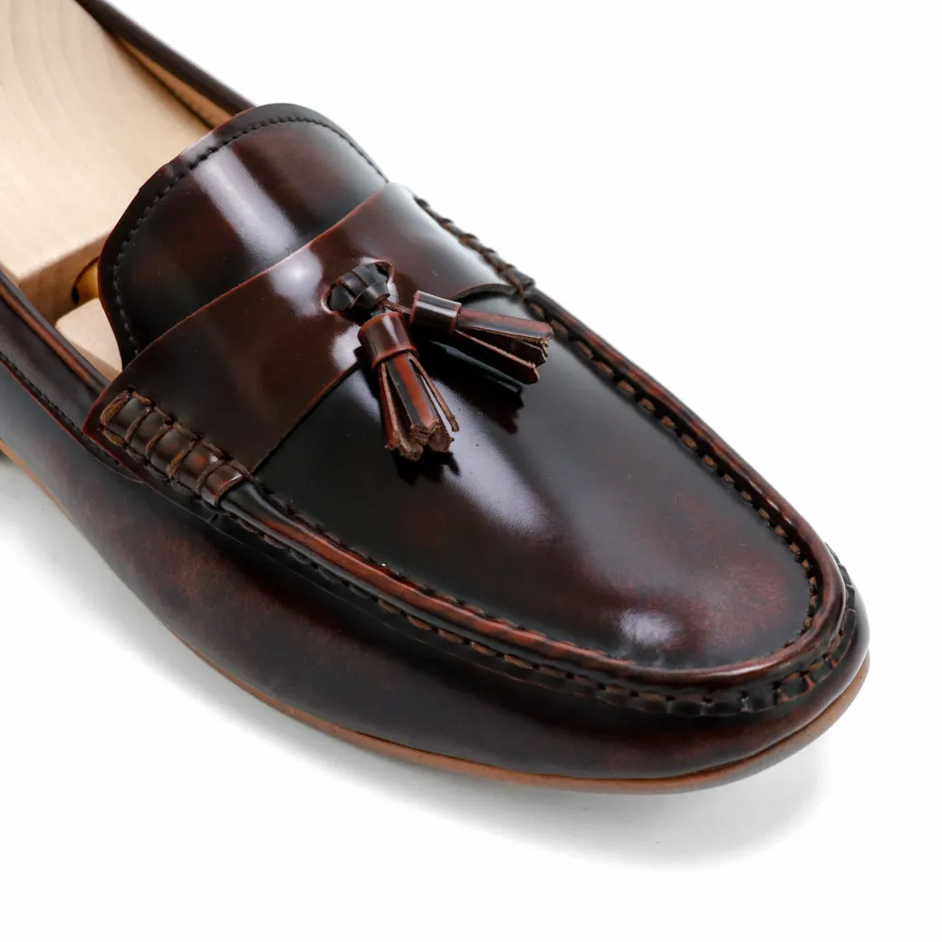 Comfy Tassel Loafer European Brush Off Burgundy