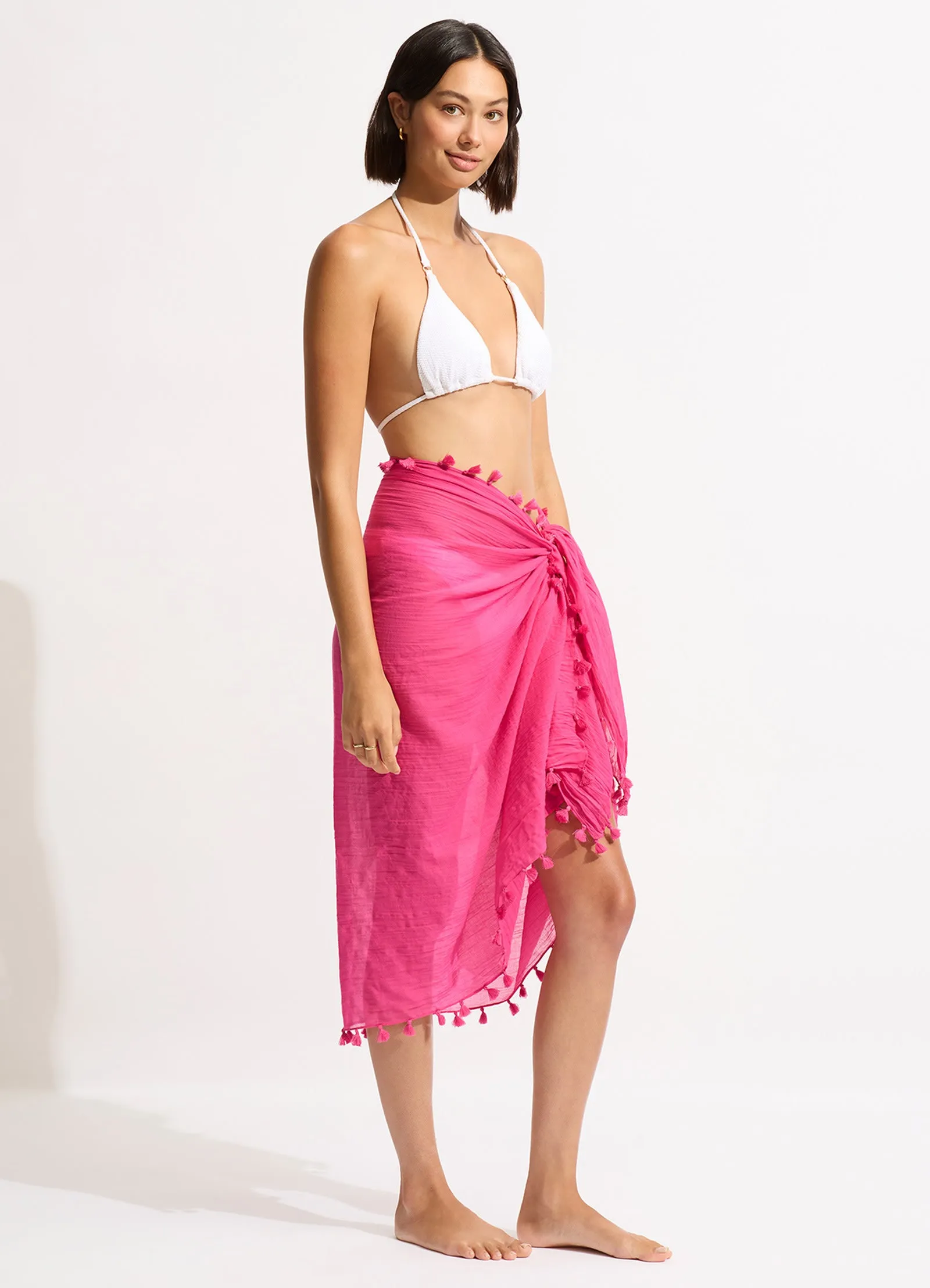 Cotton Gauze Sarong - Fuchsia Rose