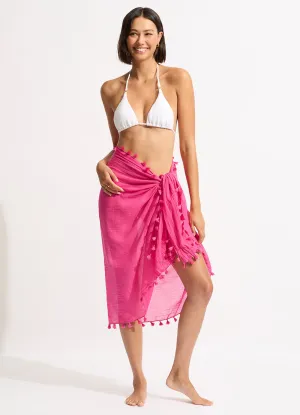 Cotton Gauze Sarong - Fuchsia Rose