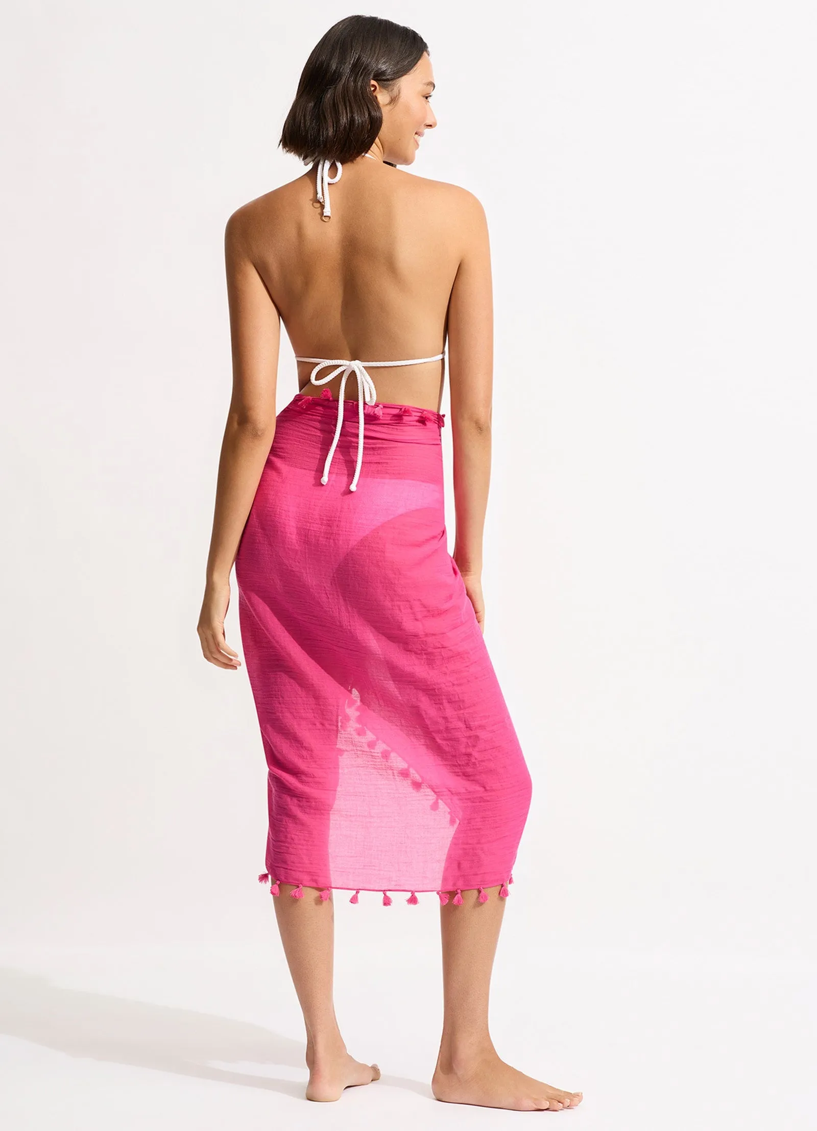 Cotton Gauze Sarong - Fuchsia Rose