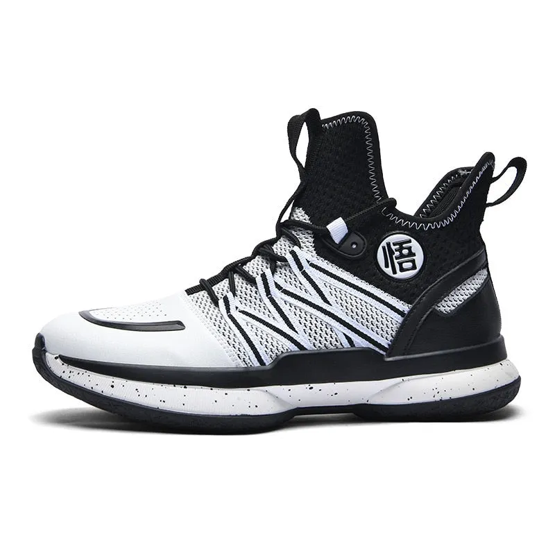 Cross Tied Air Mesh High Top Sneakers