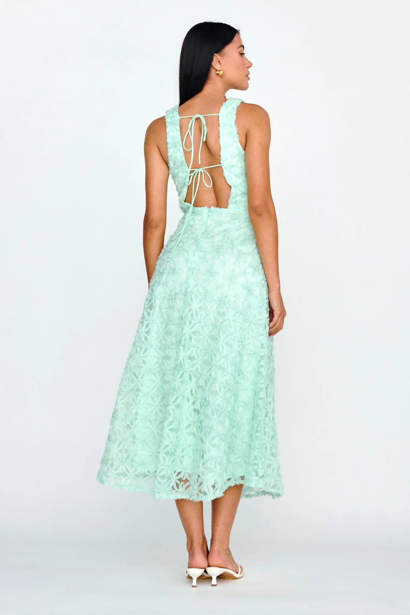 Dianne Sleeveless Embellished Midi Dress Mint