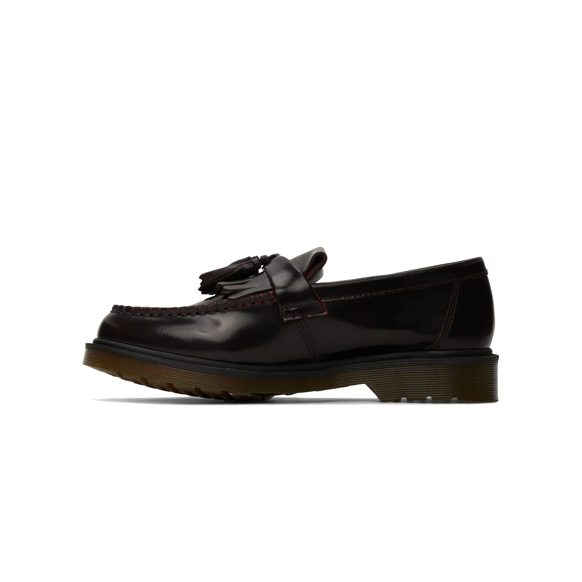 Dr. Martens Adrian Arcadia Leather Tassle Loafers in Cherry Red