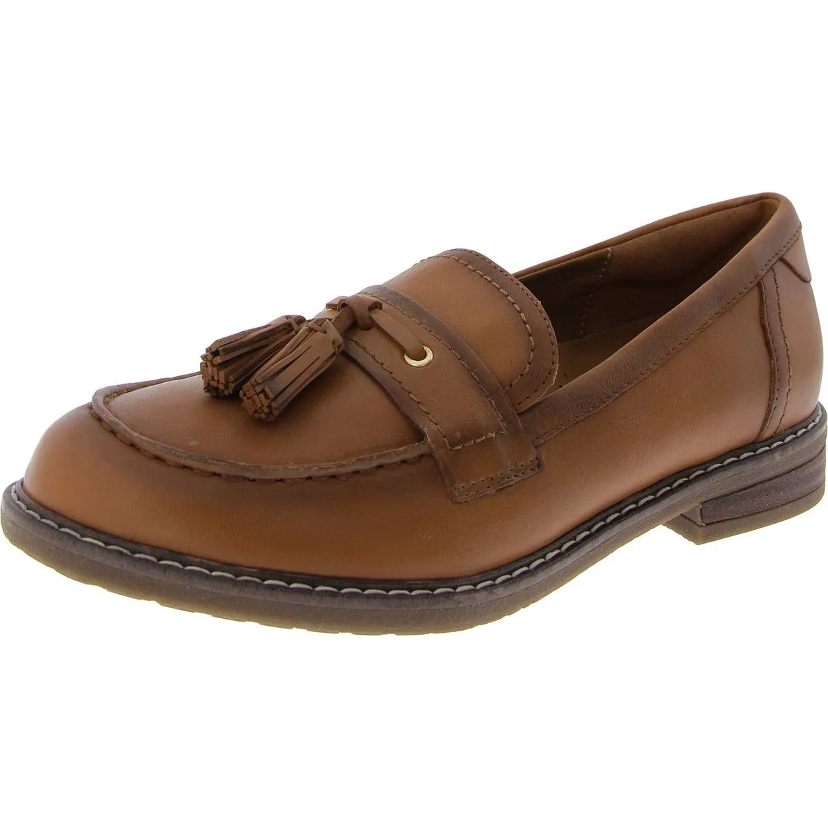 Easy Spirit Womens Janelle Leather Tassel Loafers