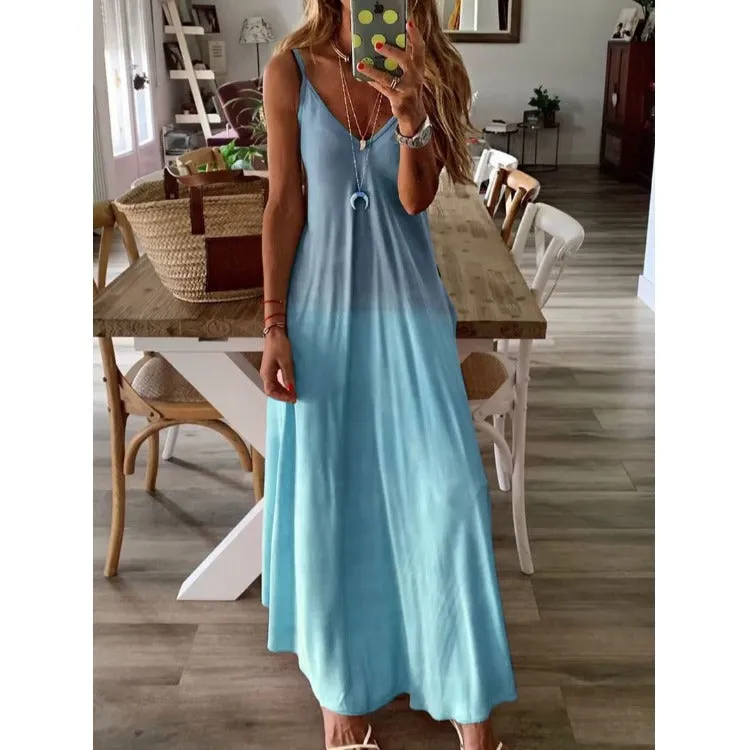 Empire Satin Maxi Dress - Aqua - FINAL SALE