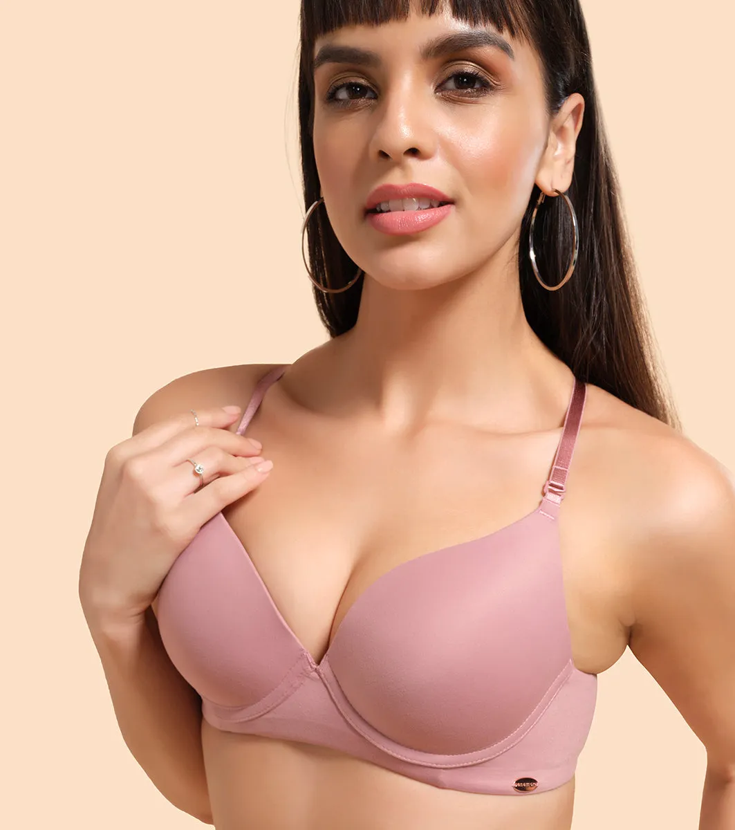 Enamor Body Transform F114 Air Brush Multiway Plunge Push-Up Bra for Women- Medium Coverage, Padded and Wired