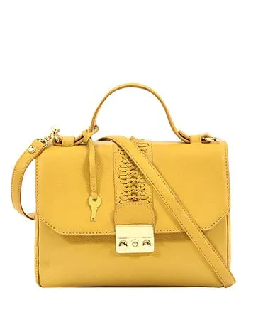 eske Paris Anika Leather Stylish Handbag Sling Bag For women, Latest Collection, Latest Collection Yellow Vanilla