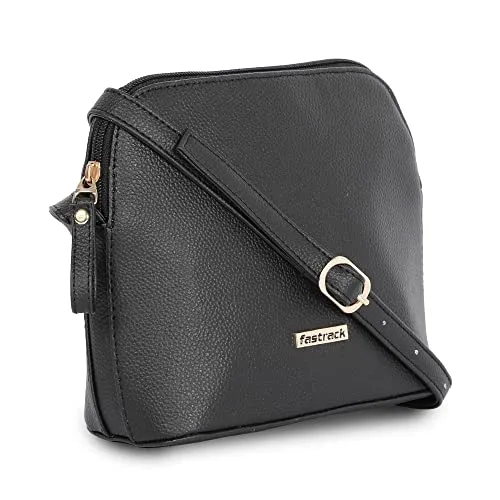 Fastrack Textured Black Sling Bag For Women