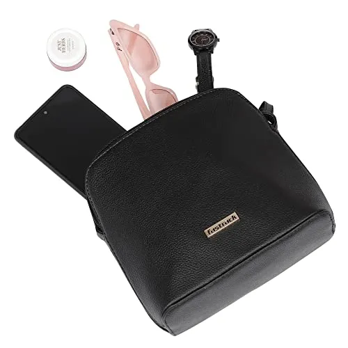 Fastrack Textured Black Sling Bag For Women