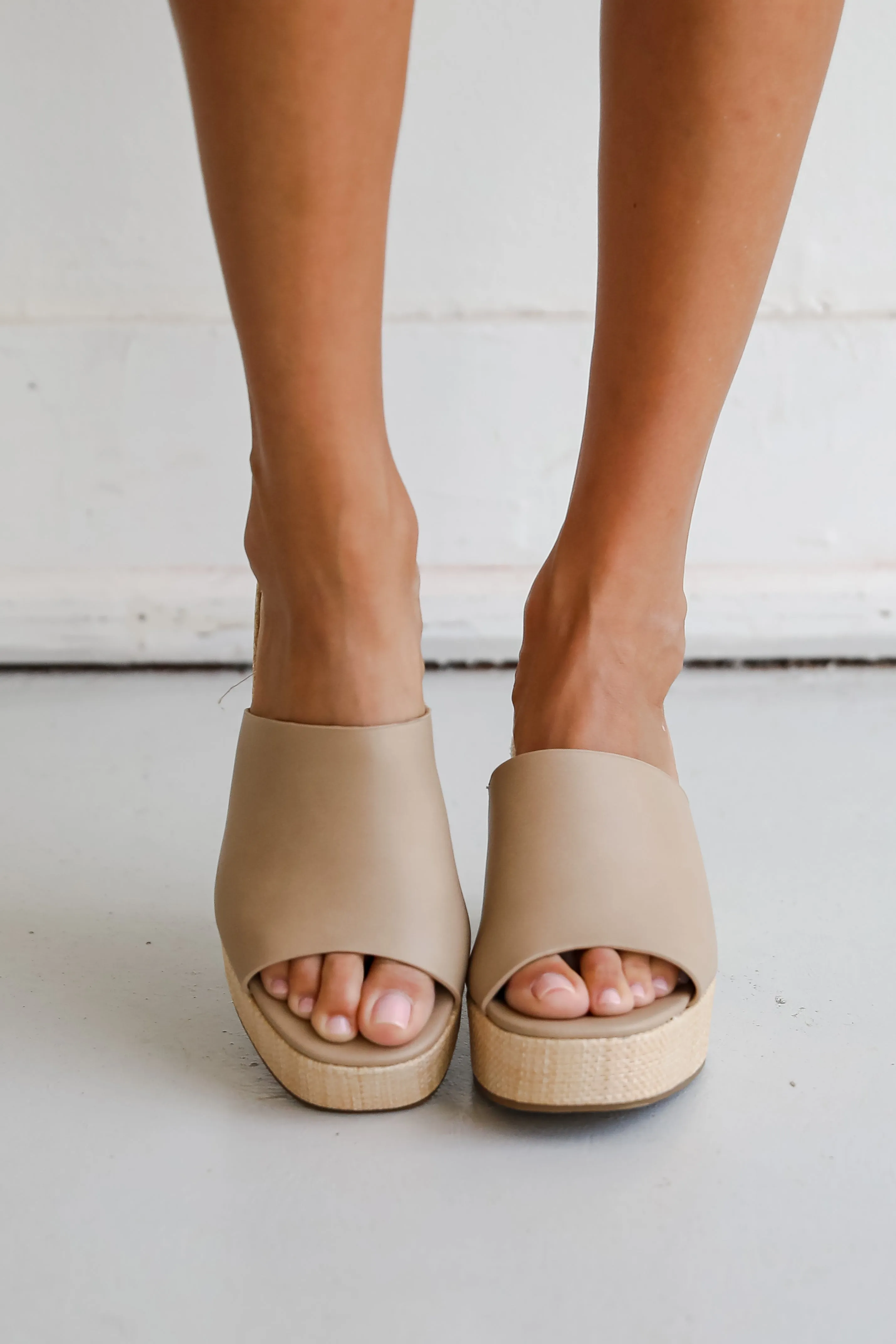 FINAL SALE - Sunny Steps Nude Platform Heels