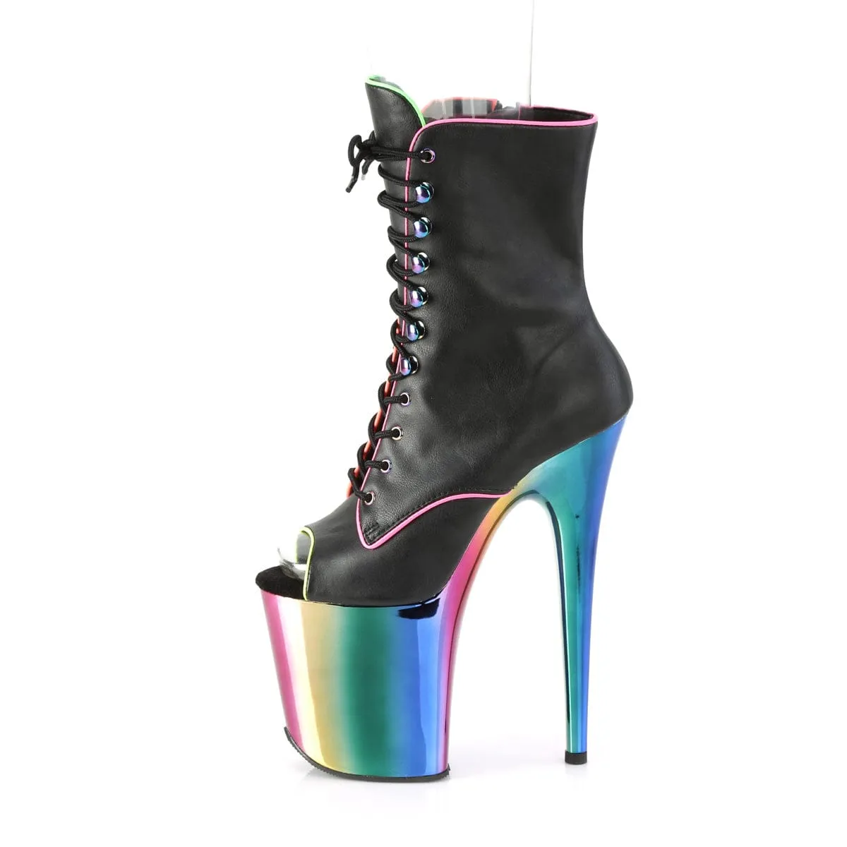 FLAMINGO-1021RC-02 Black Patent/Rainbow Chrome