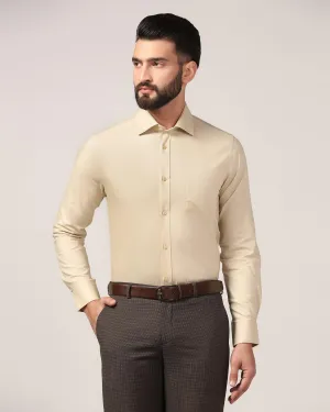 Formal Beige Solid Shirt - Retro