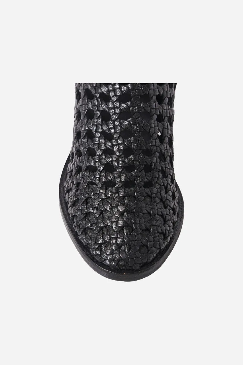 Free People Woodstock Woven Boots in Black