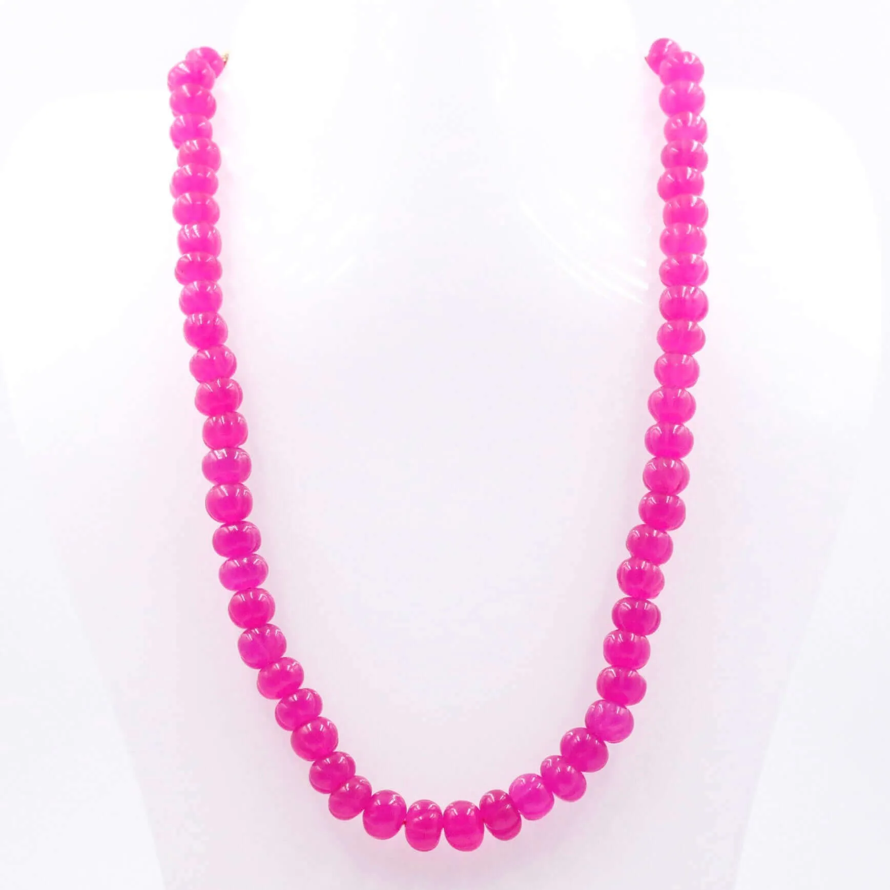 Fuchsia Pumpkin Necklace Quartz Necklace Fuchsia Pink Quartz Necklace Gemstone Necklace Beaded Necklace Pink Pumpkin Necklace SKU 6142884