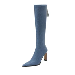 FY Zoe Denim Knee High Boots