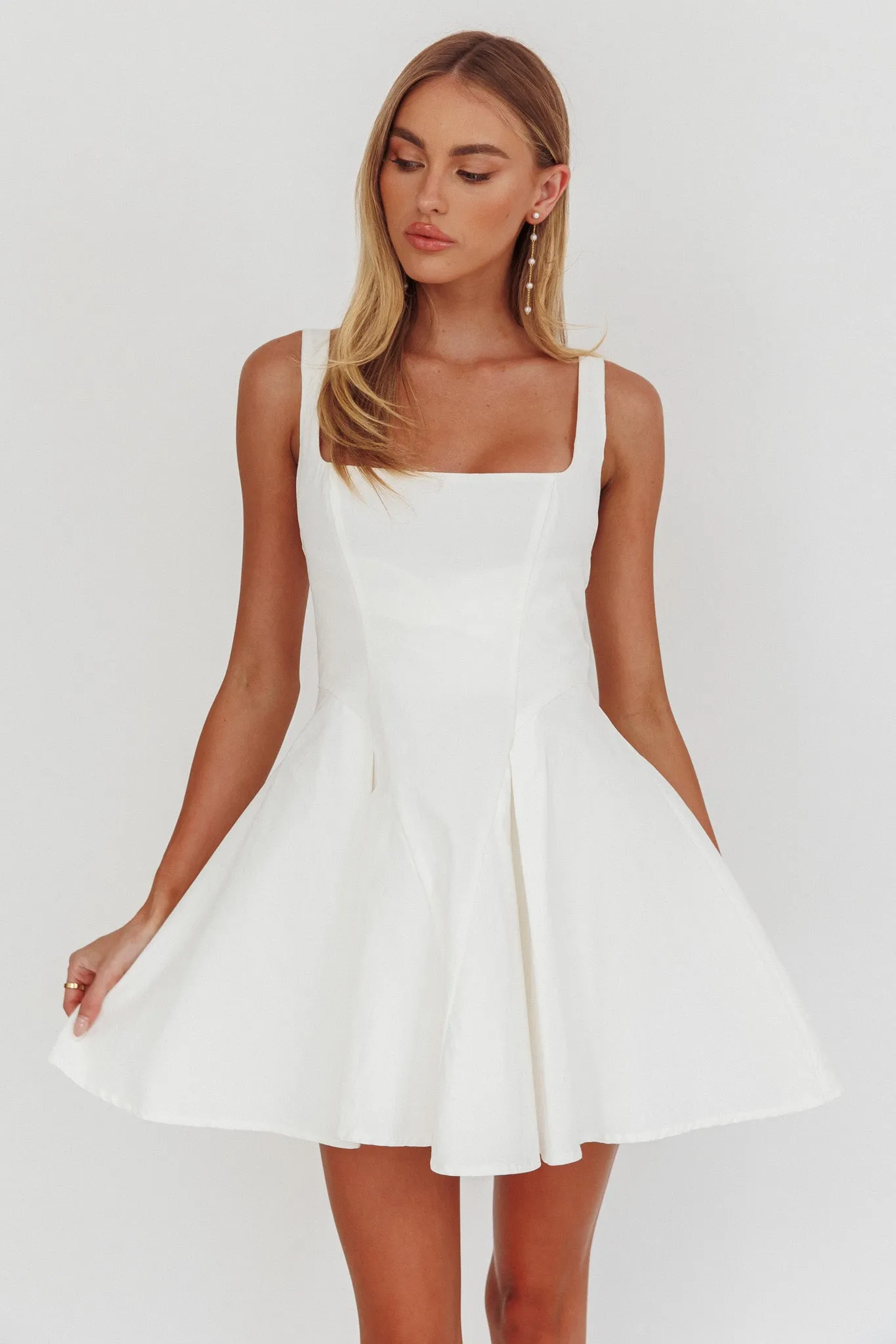 Get My Attention A-Line Mini Dress White