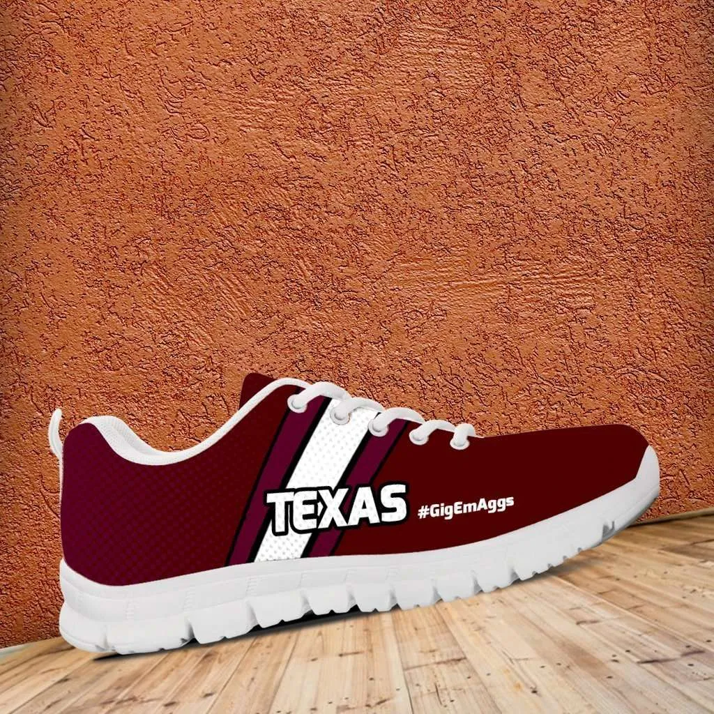 #GigEmAggs Texas A&M Fan Mesh Fabric Running Shoes