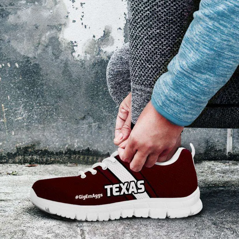 #GigEmAggs Texas A&M Fan Mesh Fabric Running Shoes