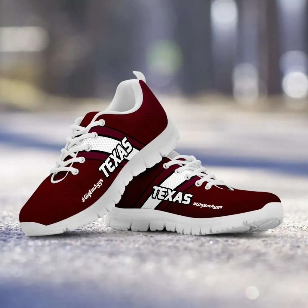 #GigEmAggs Texas A&M Fan Mesh Fabric Running Shoes