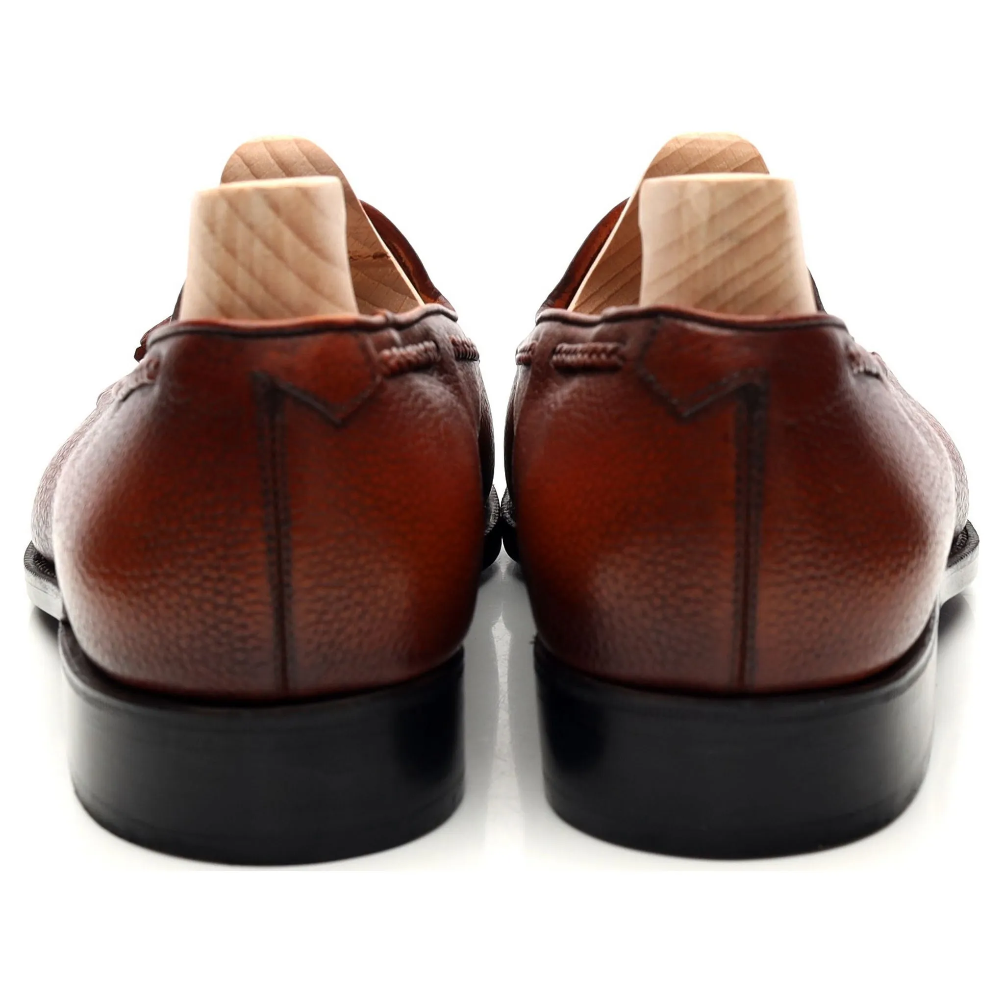 'Gillespie' Tan Brown Leather Tassel Loafers UK 8.5